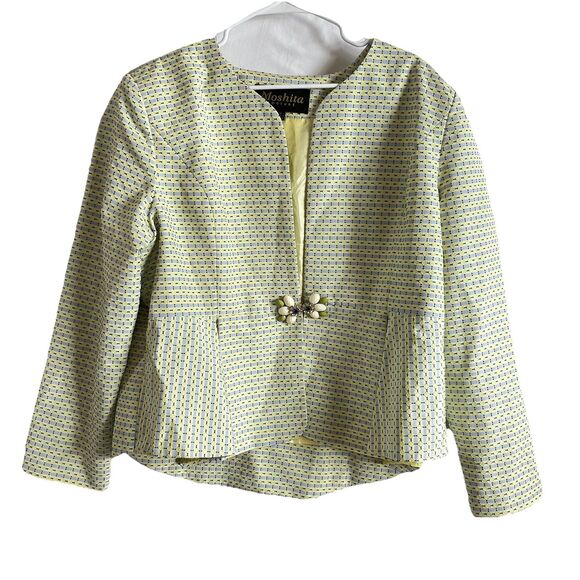 Moshita Couture Women plus size 18 Texture blazer Yellow Career Church - Picture 1 of 9